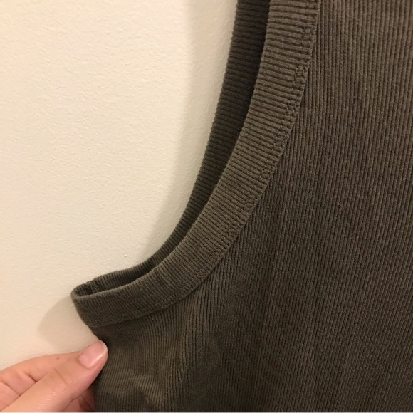 NWT James Perse Ribbed Knit Tank Top 1 platoon olive green cutaway small - Picture 4 of 10